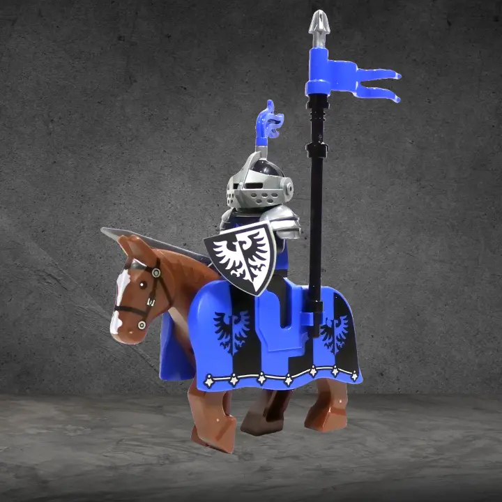 Lego Castle Black Falcon Knights Minifigure and Horse with Barding